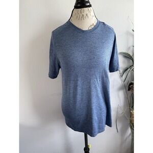 Lululemon Shirt Mens M Blue Short Sleeve Metal‎ Vent Tee Workout Gym